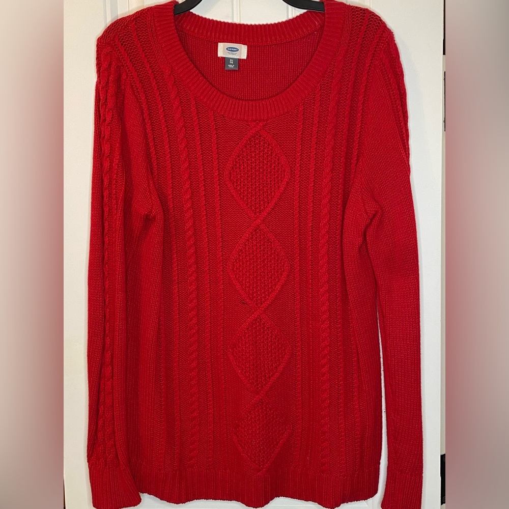 Red crewneck sweater